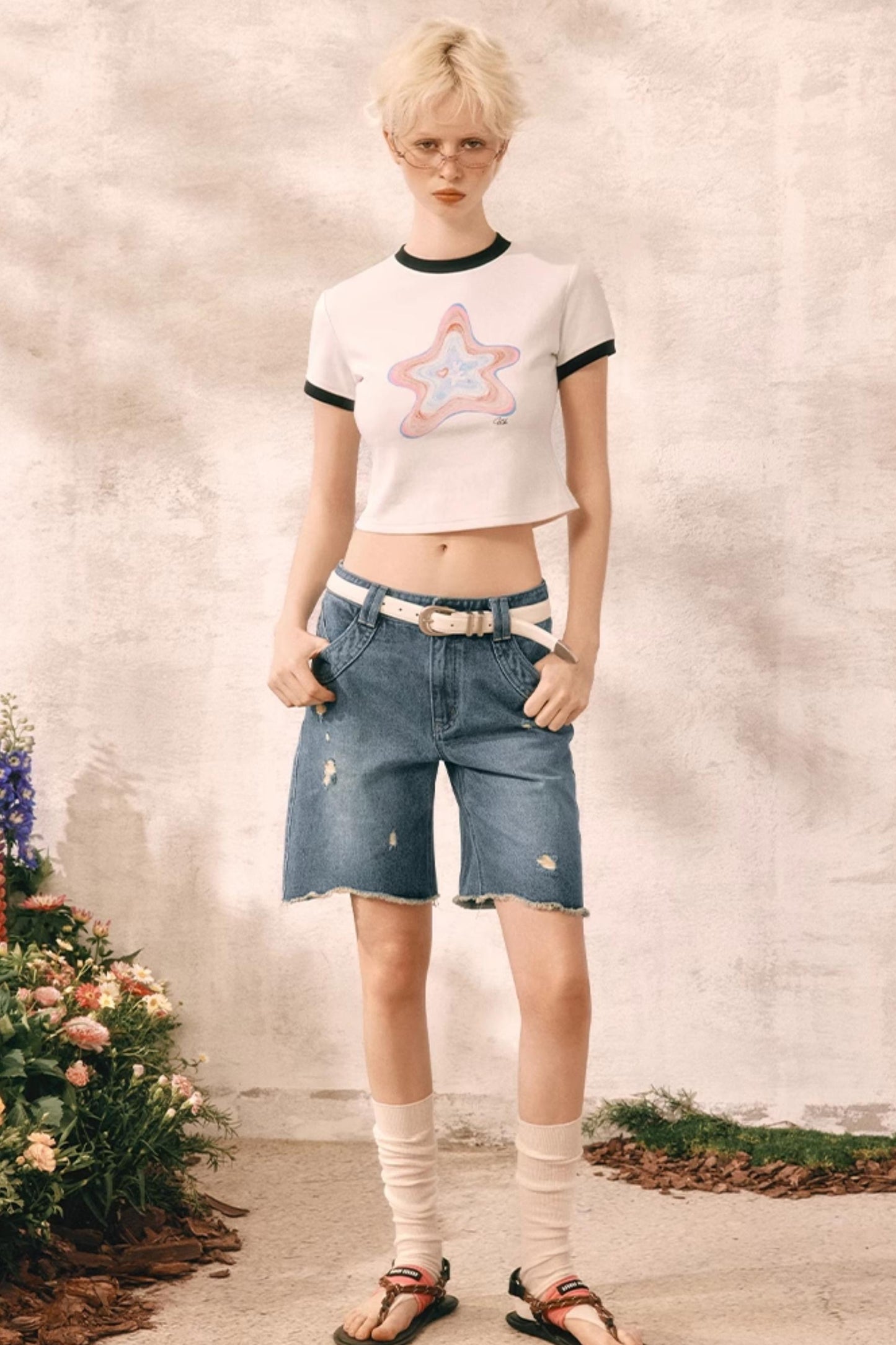 Summer Distressed Denim Shorts