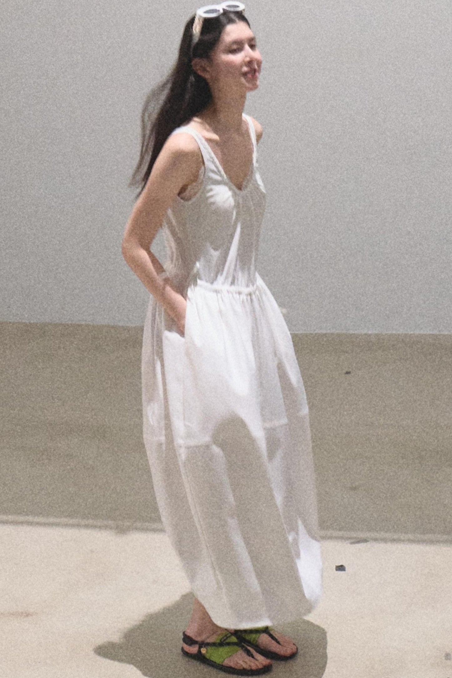 Sycamore Rose Fiber Balloon Skirt Dress