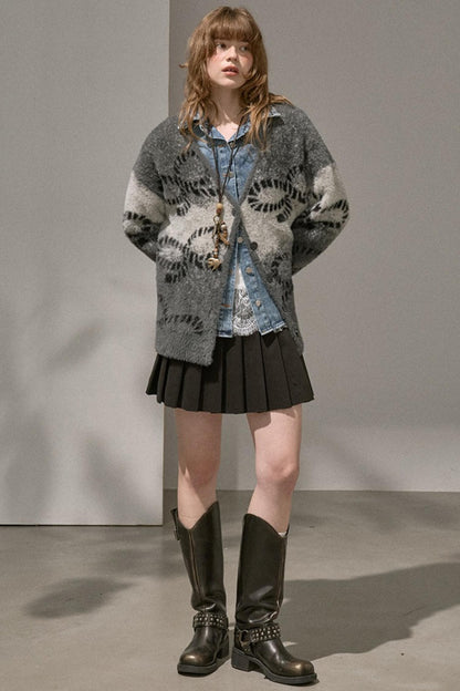 Preppy Silk Pleated Puffy Skirt