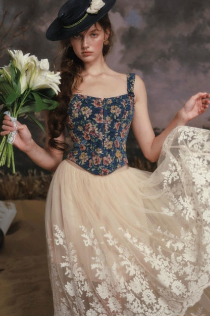 Azure Floral Vest Set-Up