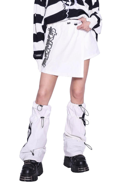 White Short Skirt with Leg Warmers Set