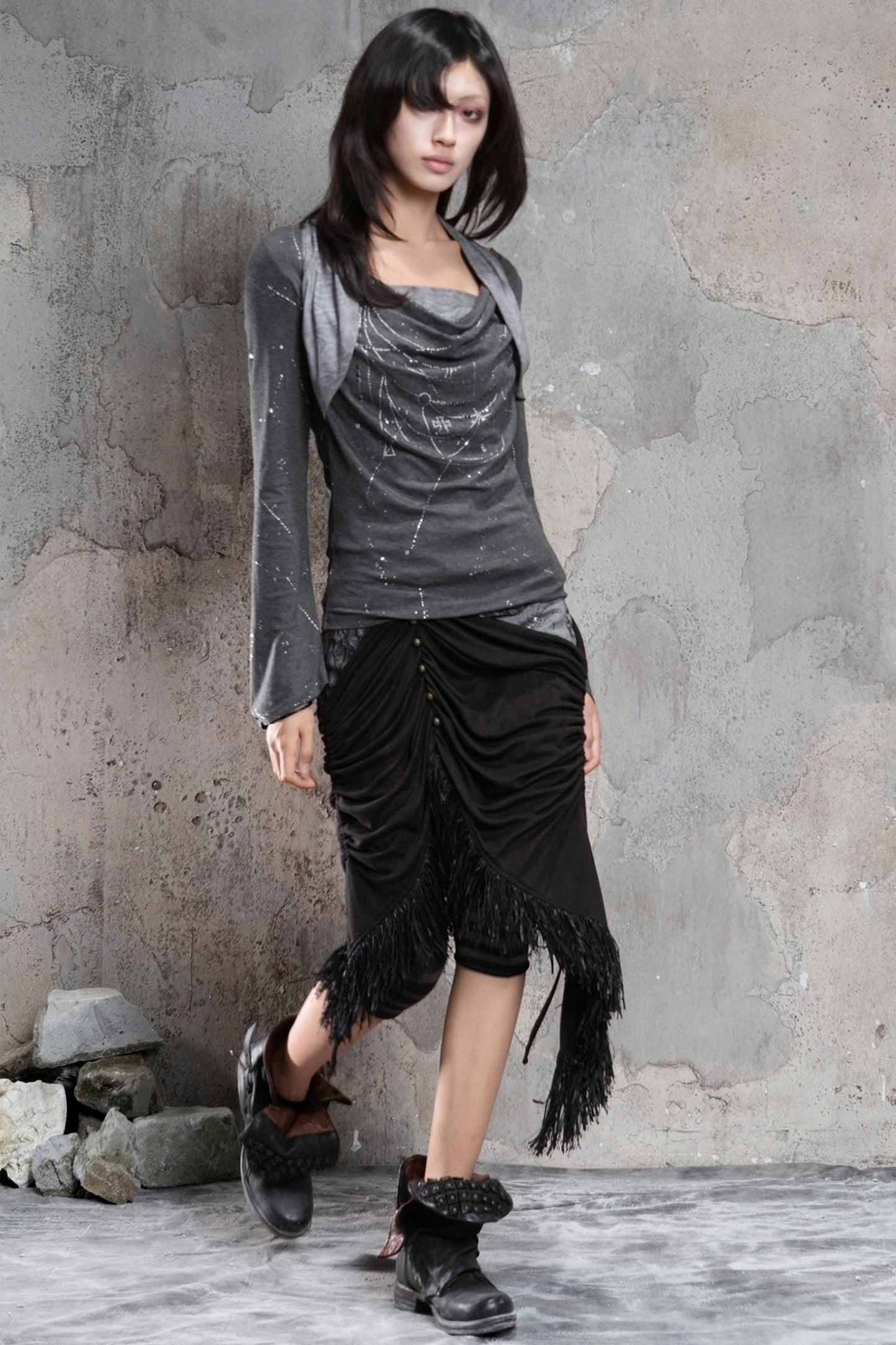 Patchwork Knit Skirt