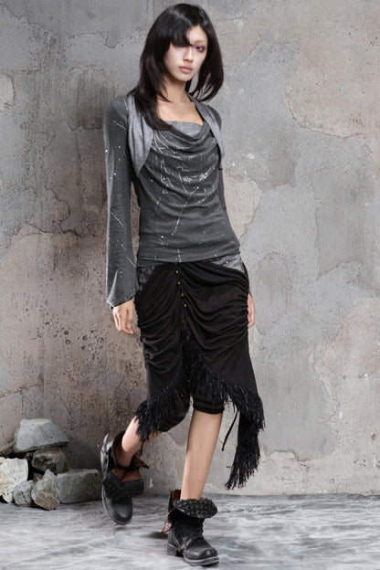 Patchwork Knit Skirt