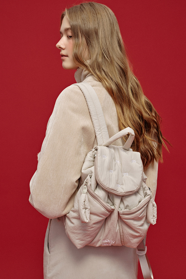 Embroidered Quilted Lyocell Backpack