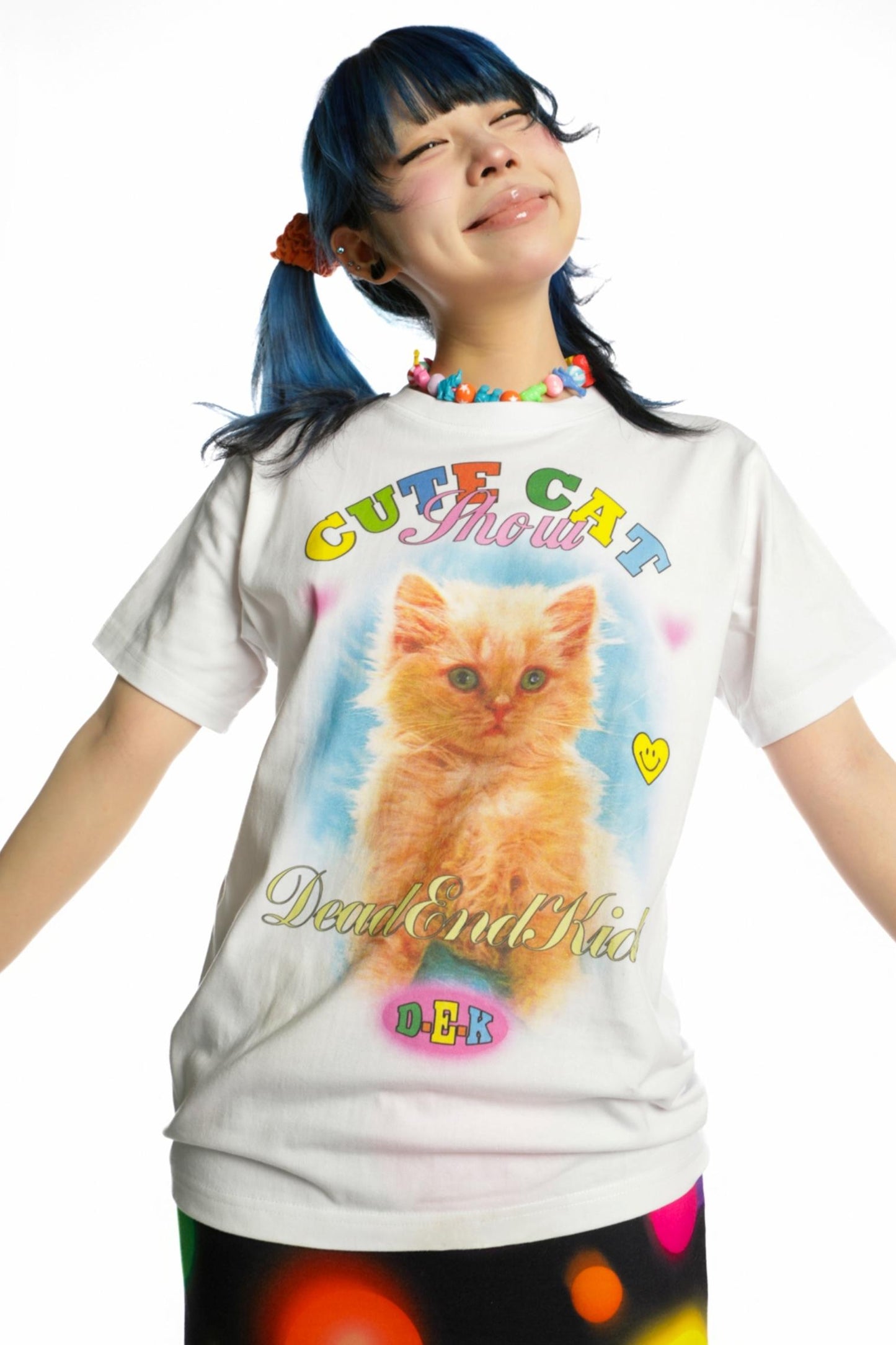 Cute Cat & Dog Print Slim Shoulder T-Shirt