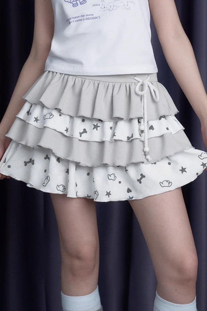 Chic Gray & White Skirt