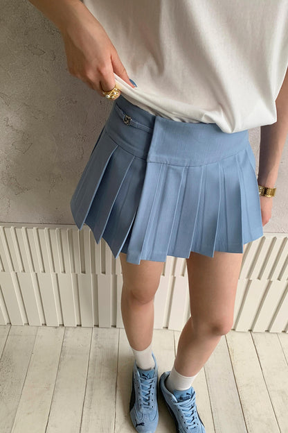 Blue A-line Mini Skirt