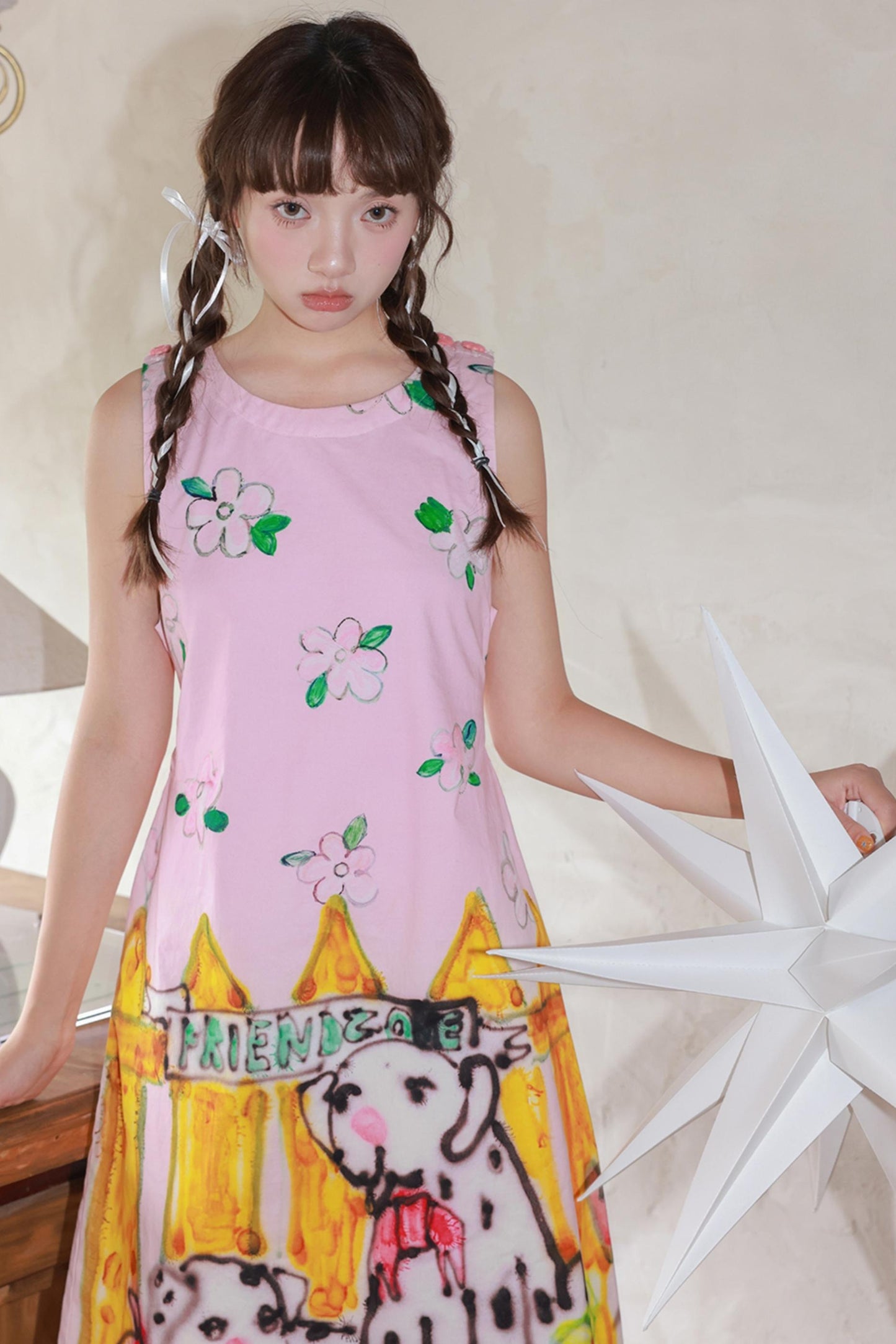 Peach Heart Sleeveless Dress