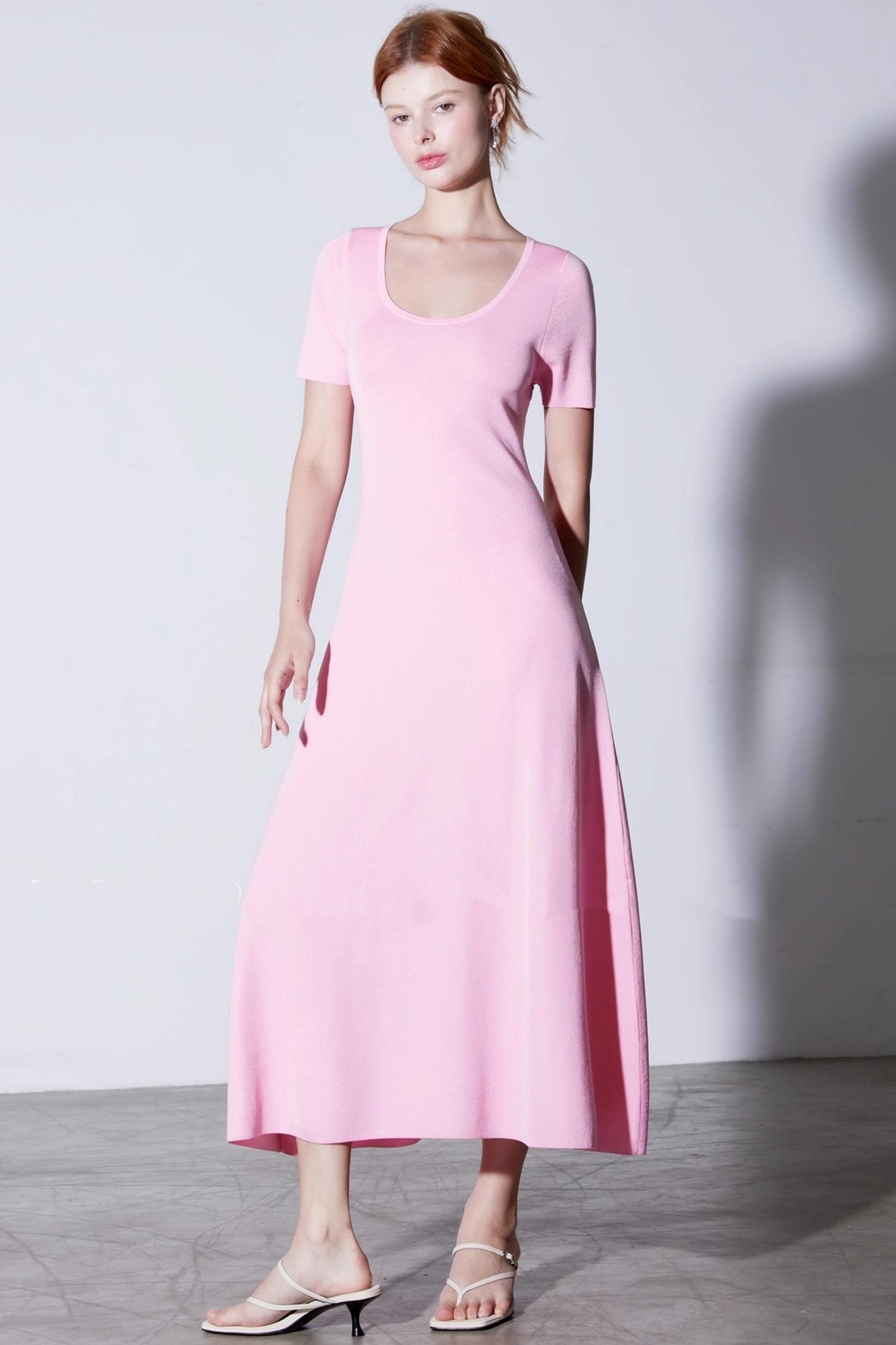 Silk U-neck Knit Dress