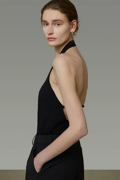 Unspoken Black Backless Camisole