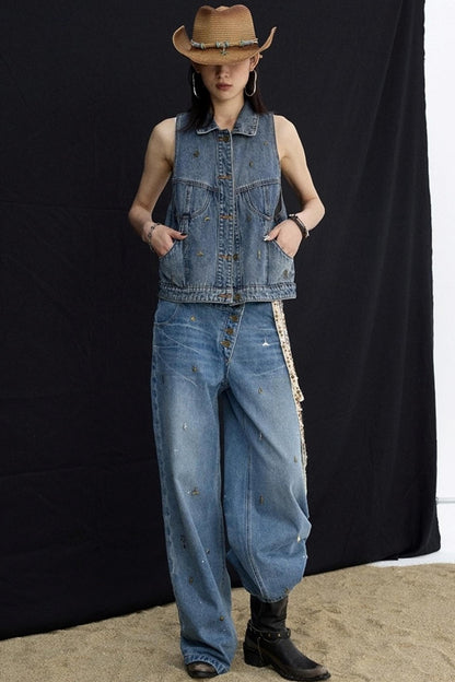 Ocean Blue Denim Vest