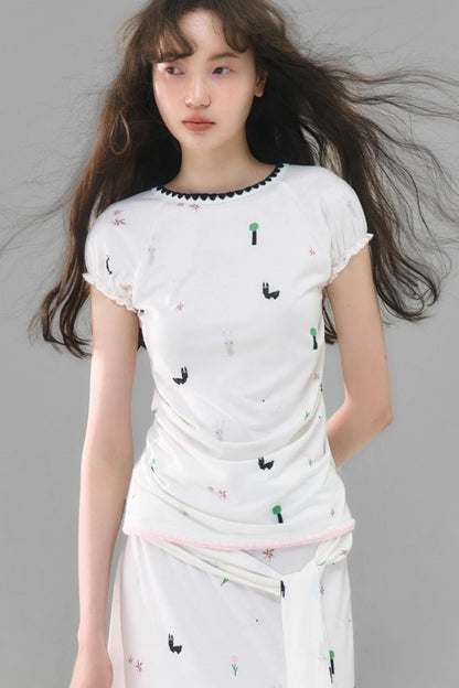 Wilderness Rabbit Crew Neck Top Set-Up