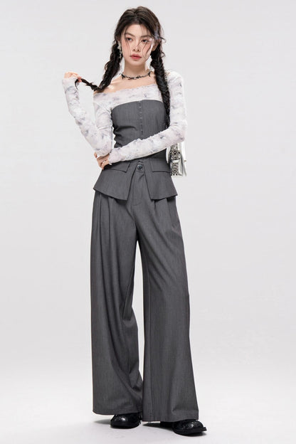 Chic Fishbone Corset & Pants Set-Up