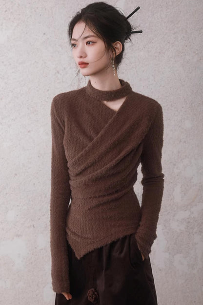 Maillard Halterneck Knit Sweater