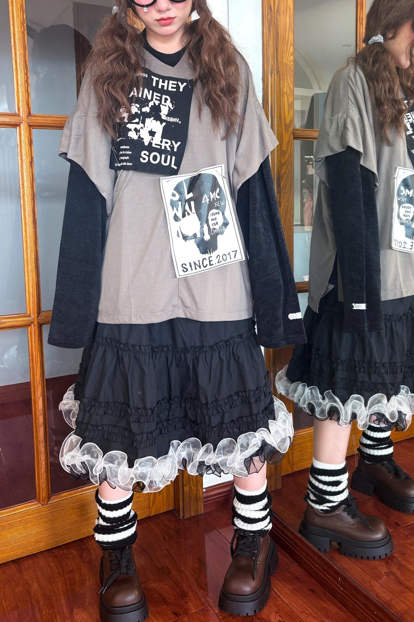 Dark Punk Chenille Sweatshirt Set