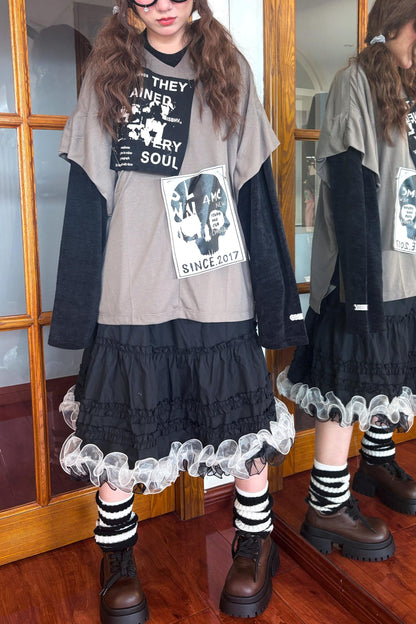 Dark Punk Chenille Sweatshirt Set