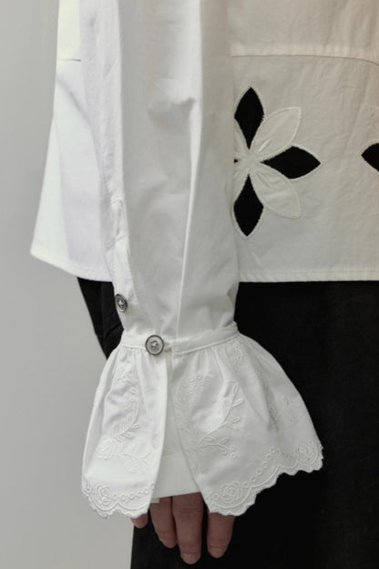 Lace Floral Embroidery Shirt Set-Up