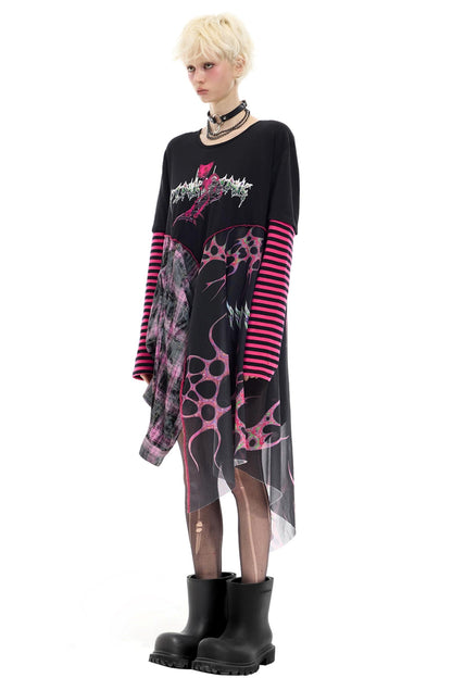 Striped Mesh Hottie Dress