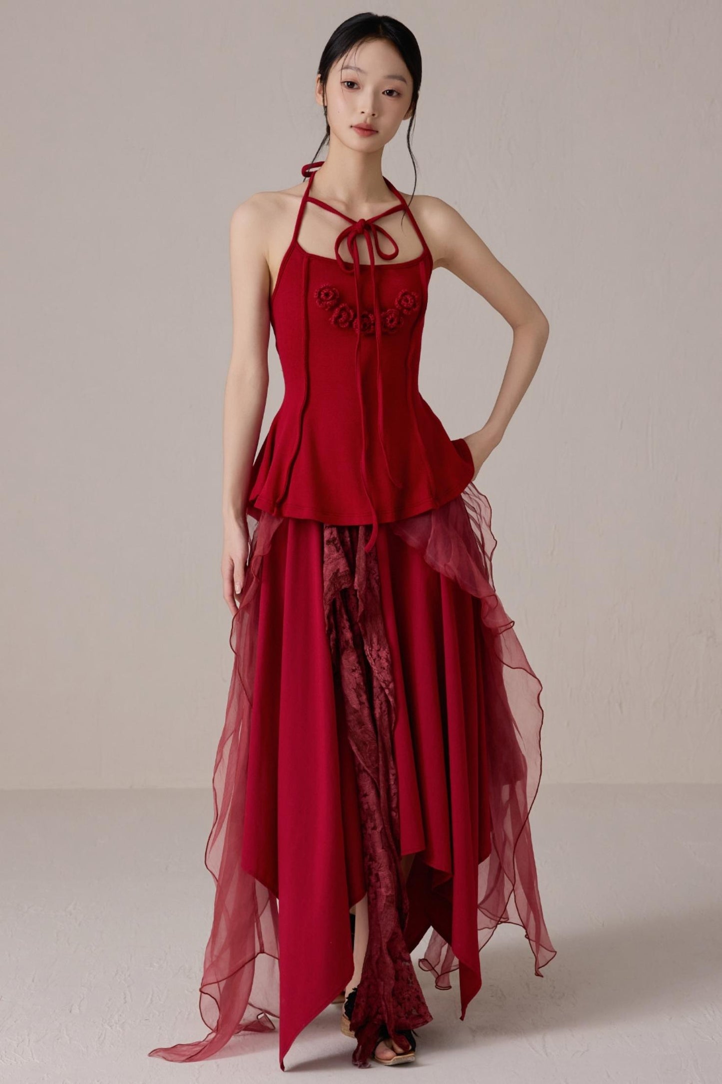 Pink Floral Knit Camisole