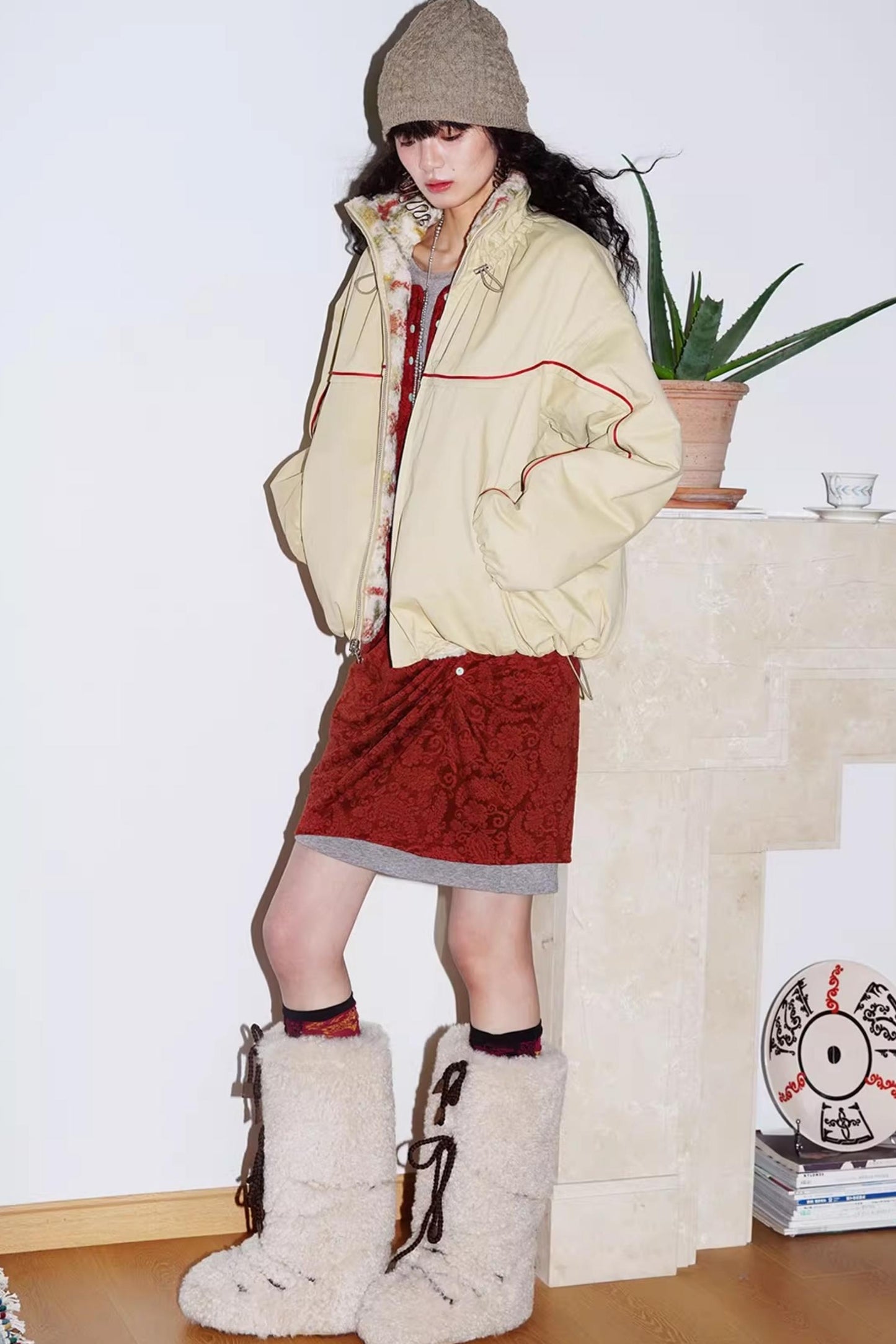 Retro Paisley Sweater Skirt Set-Up