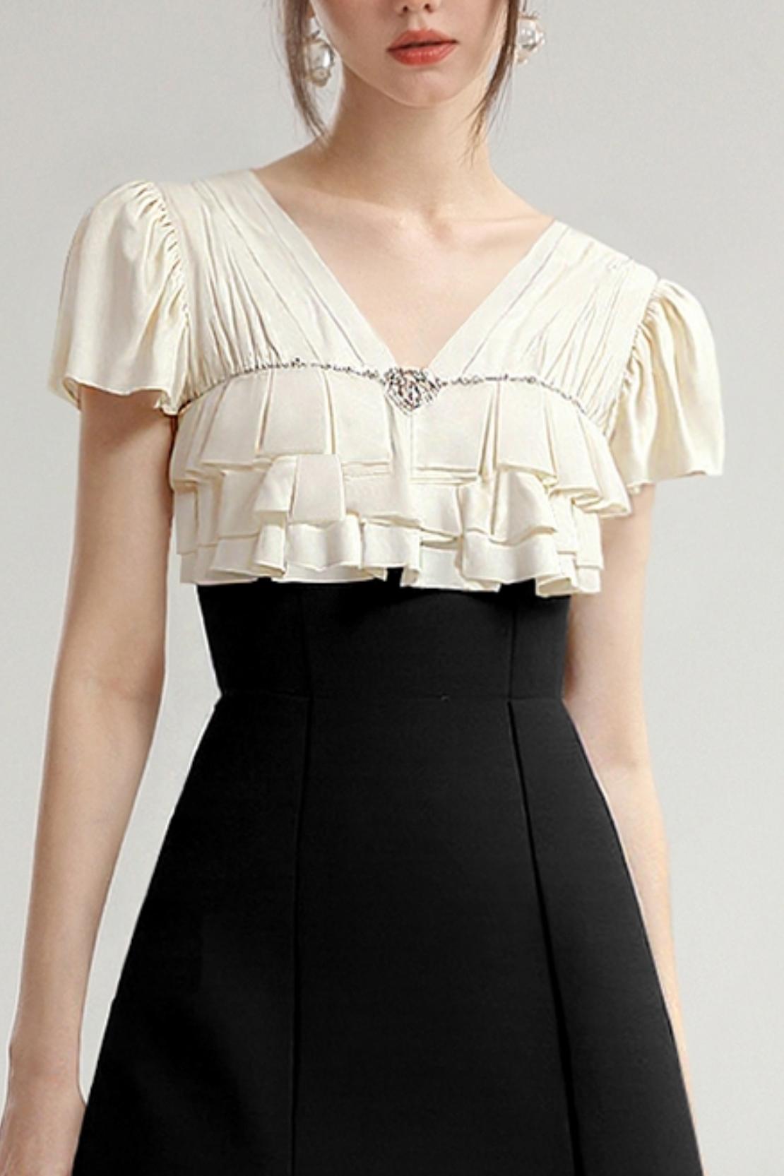 Ruffle Diamond Mini Dress