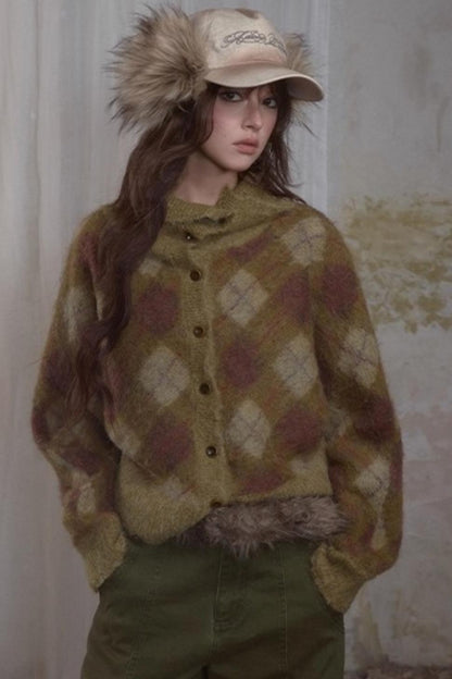 Spicy Loose Plaid Sweater