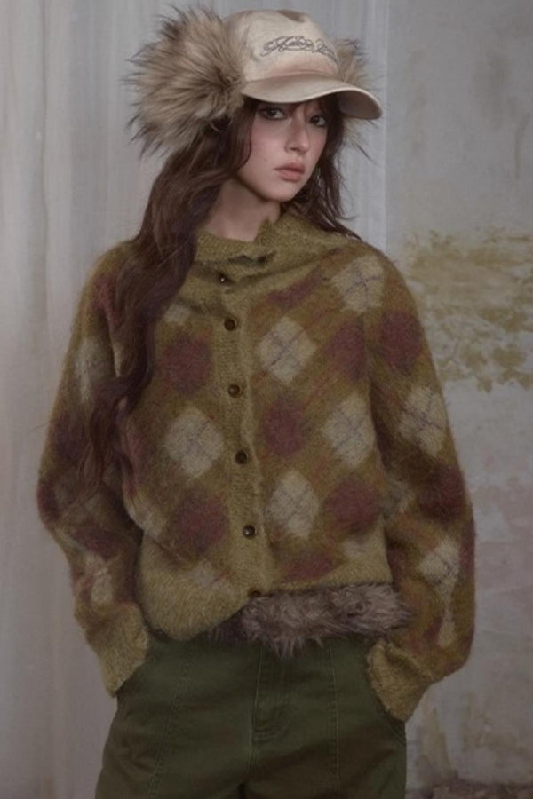 Spicy Loose Plaid Sweater