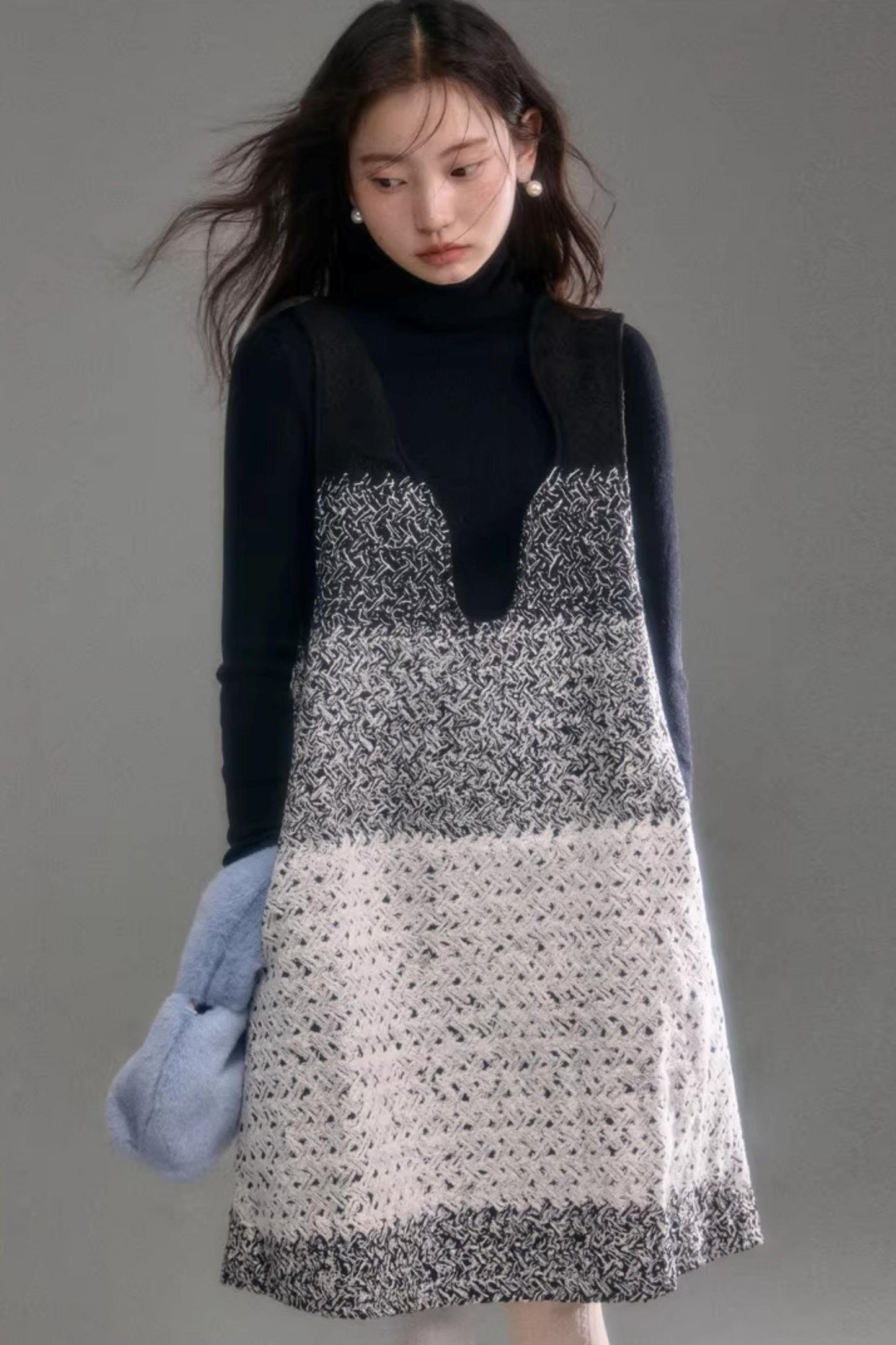 Layered Gradient Woolen Dress