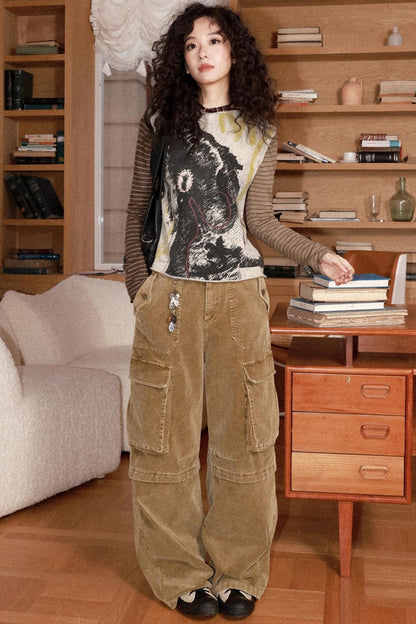 Retro Woolen Printed Top