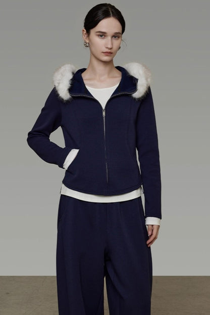 Fur Collar Jacket Set-Up