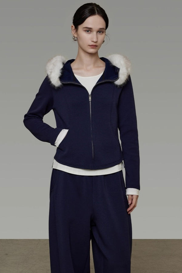 Fur Collar Jacket Set-Up