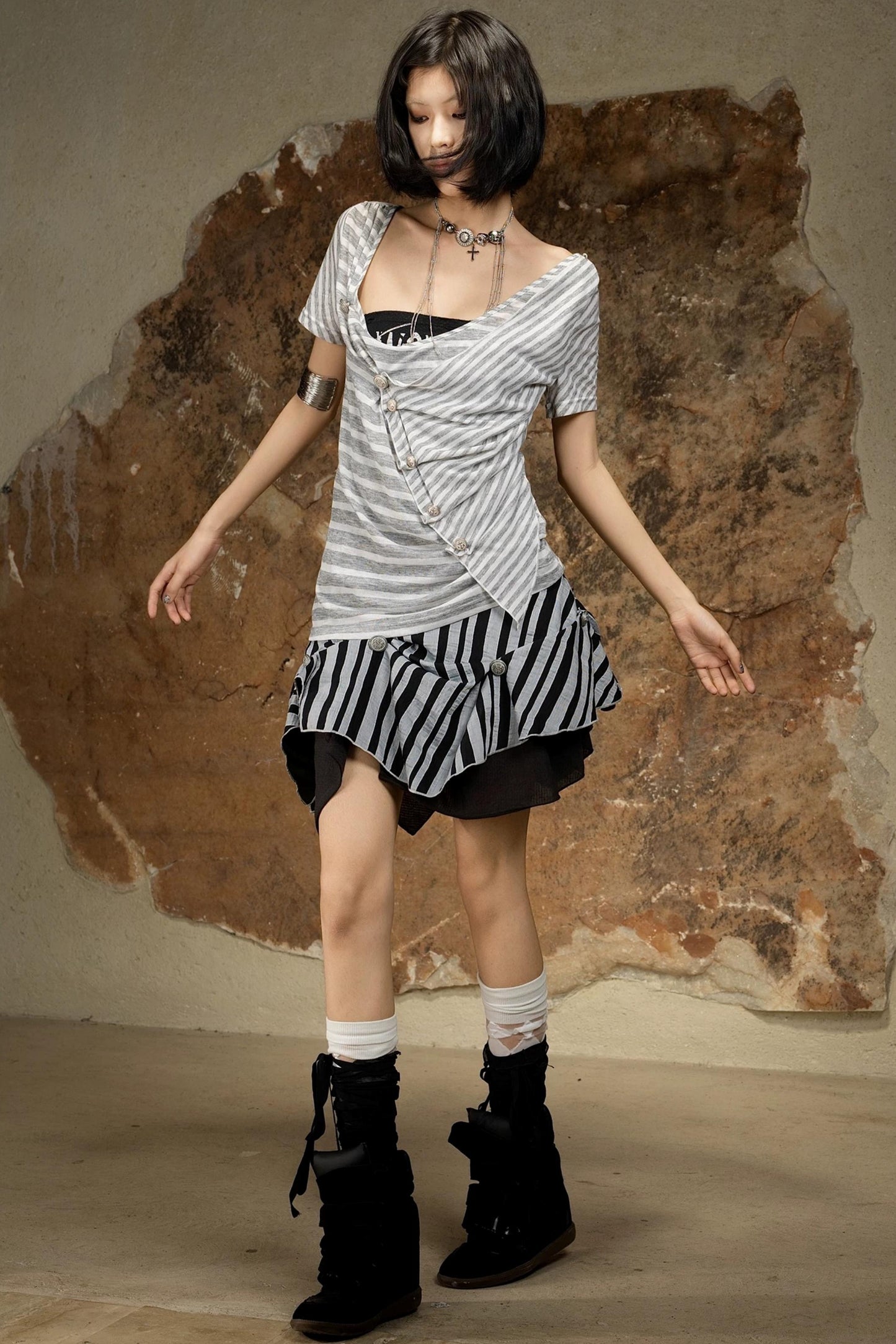 Sexy Retro Striped Skirt