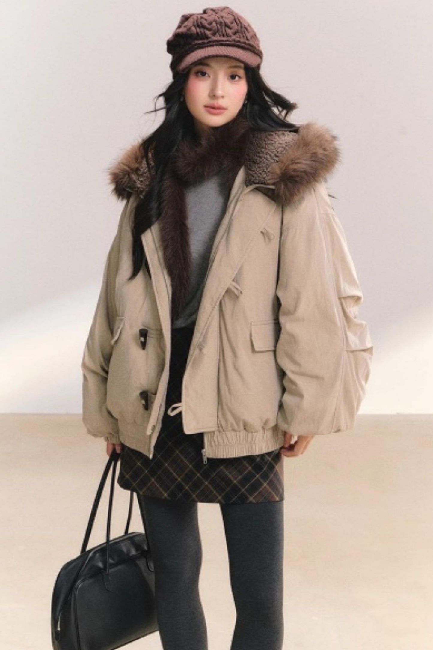 Amber Glaze Hooded Parka Coat