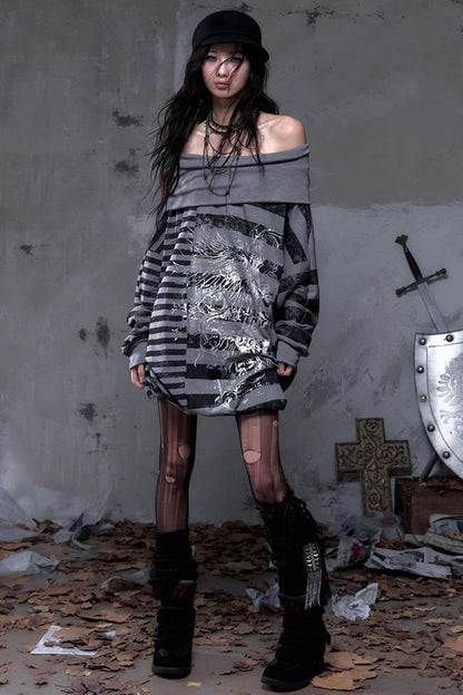 Shibuya Striped Batwing Top