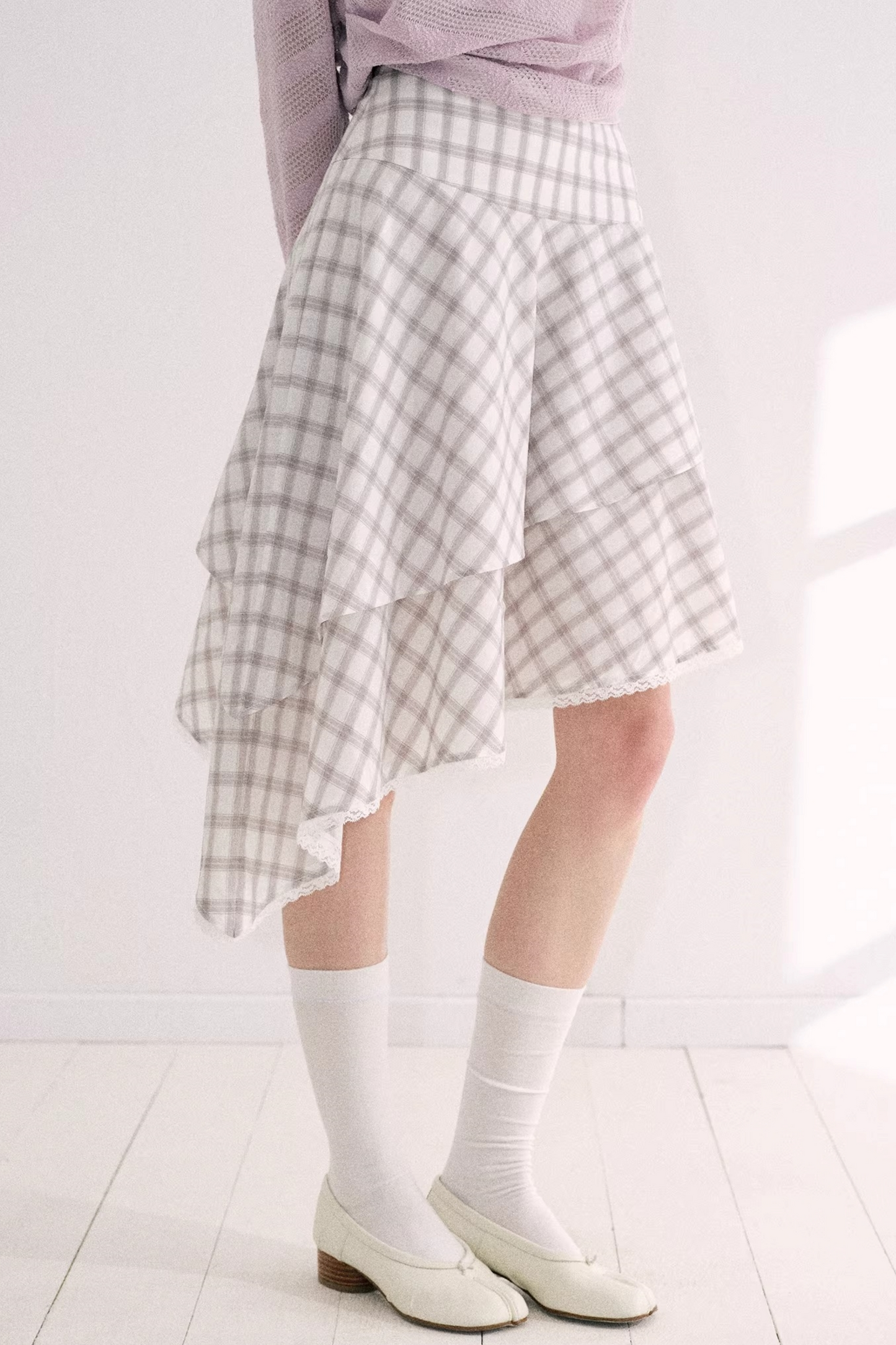 Artist-Designed Plaid A-Line Skirt