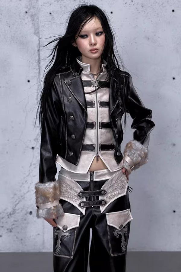 Street Punk Distressed Leather Jacket