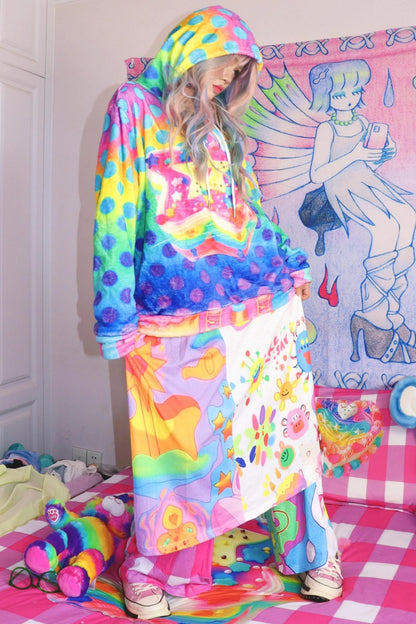 Colourful Polka Dot Hooded Sweatshirt