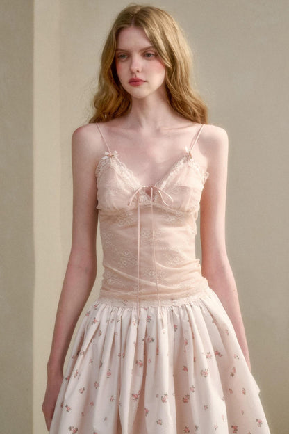 Pure French Lace Ruched Top