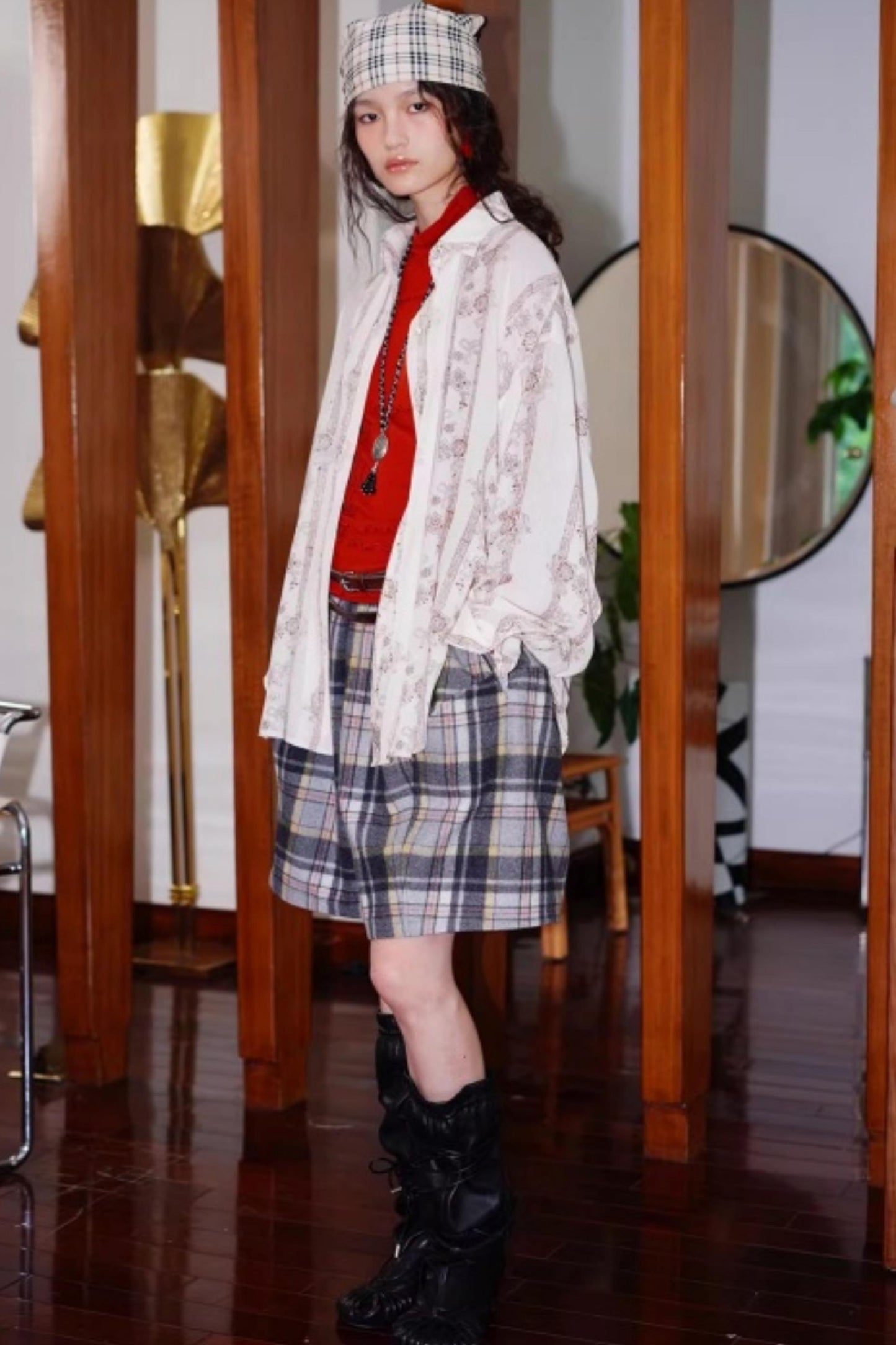 Vintage Pleated Loose Long Sleeve Shirt