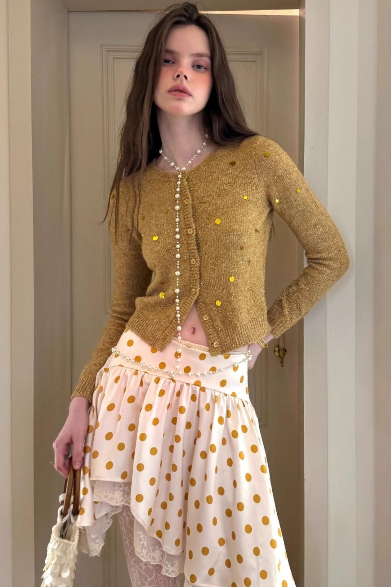 Sweet Retro Crew Neck Cardigan