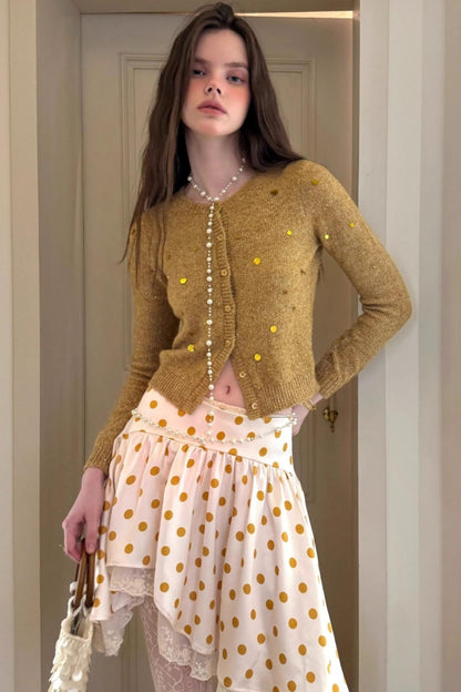 Sweet Retro Crew Neck Cardigan