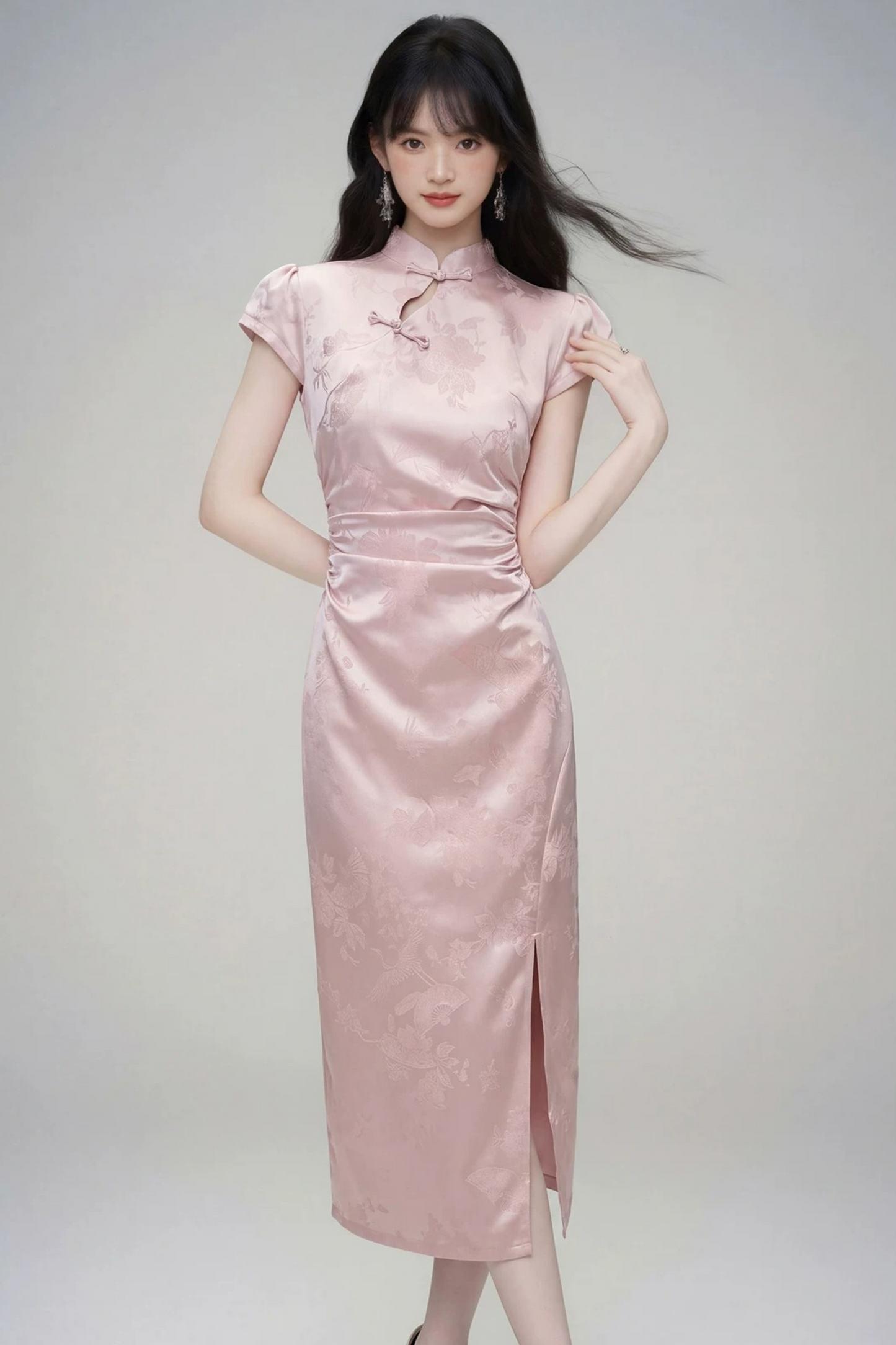 Peach Jade Cheongsam Dress