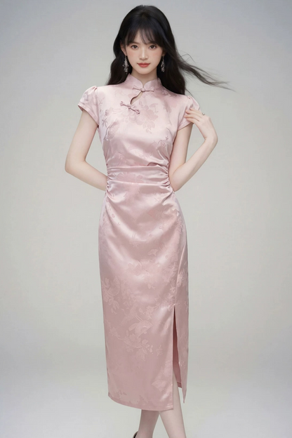 Peach Jade Cheongsam Dress