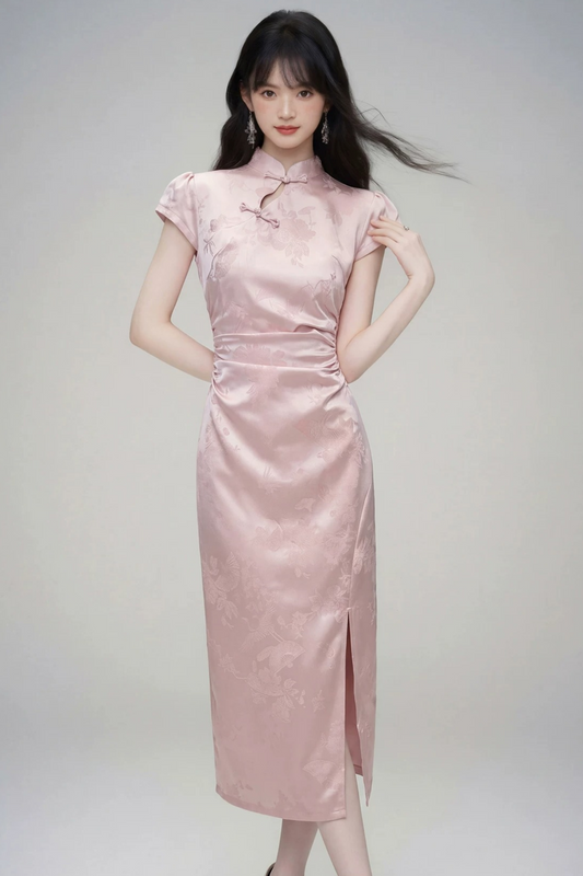 Peach Jade Cheongsam Dress