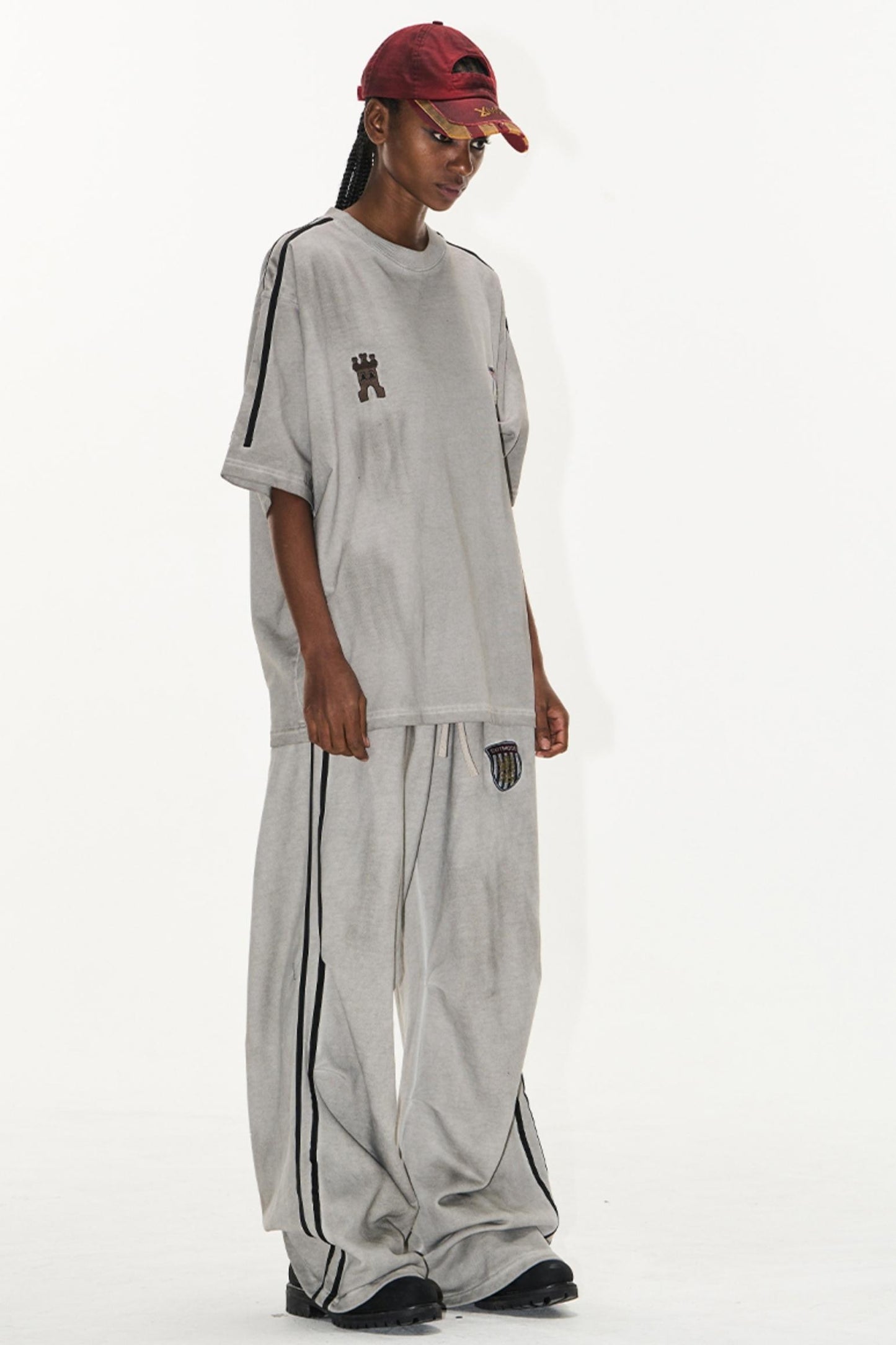 Sport Badge Cotton Pleat Pants