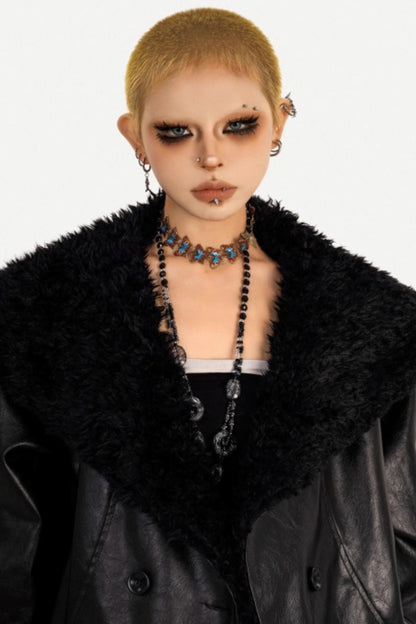 Retro Gothic Fur Collar Jacket