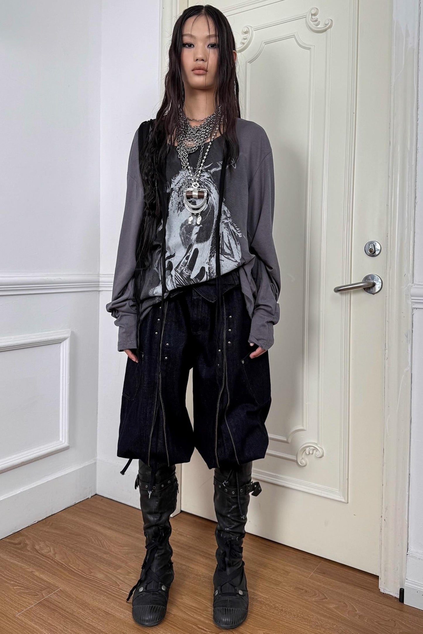 Distressed Harlem Equestrian Pants