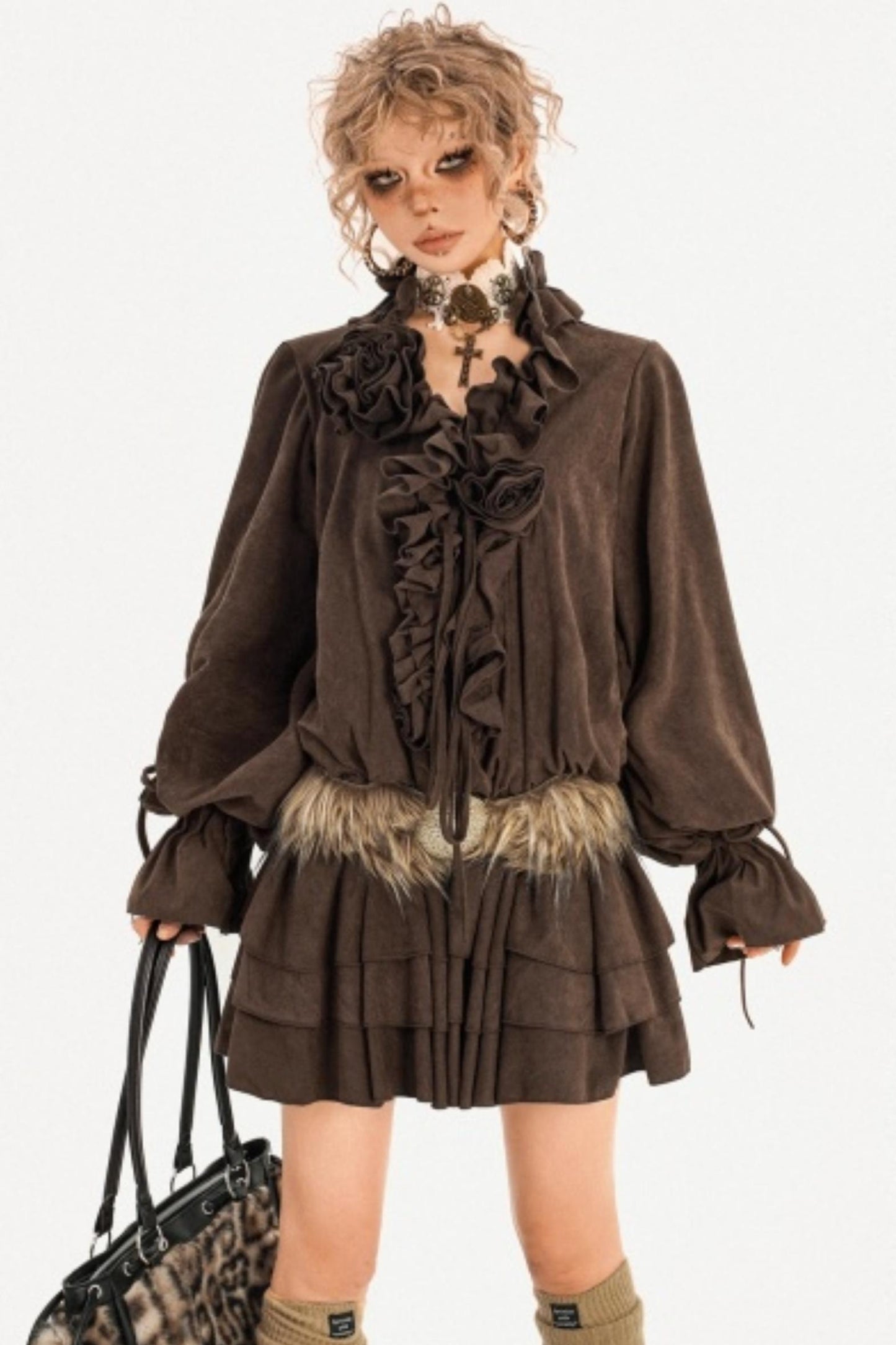 Baroque Pleated Shirt And Pants Set-Up