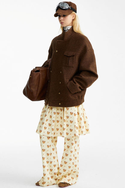 Detachable Pleated Two-Wear Slimming Culottes Pants Set