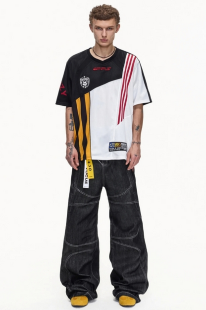 Color-Blocked Jersey Sports Top